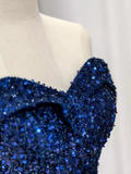 Elegant A line Off The Shoulder Royal Blue Prom Dresses Formal Evening Dress HZ1022