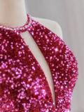 Modest Mermaid Long Sleeveless Sequin Prom Dresses HZ1022