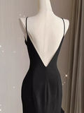 Sexy A line Long Senior Chiffon Black Prom Dress Formal Dress HZ1022