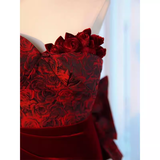 Sexy Sheath Long Senior Burgundy Velvet Prom Dress Formal Dress HZ1022