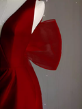 Sexy Sheath V neckline Long Senior Red Prom Dress Formal Dress HZ1022