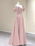 Beautiful A-Line Straps Pink Long Prom Dress HZ1022