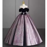 Ball Gown Sweet 16 Dress Off the Shoulder Satin Lilac Sweet 16 Dresses HZ1022