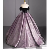 Ball Gown Sweet 16 Dress Off the Shoulder Satin Lilac Sweet 16 Dresses HZ1022