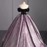 Ball Gown Sweet 16 Dress Off the Shoulder Satin Lilac Sweet 16 Dresses HZ1022