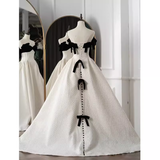 Beautiful Ball Gown Straps White Lace Long Prom Dress HZ1022
