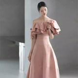Simple Strapless Pink Long Prom Dress HZ1022