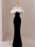 Gorgeous Mermaid Off The Shoulder Black Prom Dress HZ1022