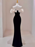 Gorgeous Mermaid Off The Shoulder Black Prom Dress HZ1022
