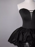 Mermaid Sweetheart Long Black Sequin Prom Dresses HZ1022