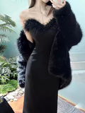 Mermaid Sweetheart Long Black Velvet Prom Dresses HZ1022