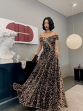 Simple A line Sequin Prom Dresses Evening Dress HZ1022