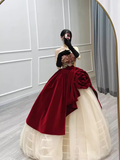 Ball Gown Strapless Burgundy Sweet 16 Dresses HZ1022