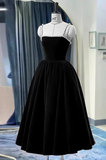 Cute Spaghetti Straps Velvet Prom Dress HZ1022