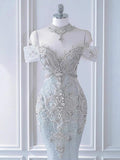 Vintage Mermaid Sequin Long Wedding Dresses HZ1022