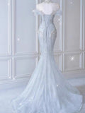 Vintage Mermaid Sequin Long Wedding Dresses HZ1022
