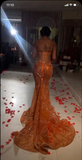 Mermaid Orange Prom Dresses Sleeveless 17th Birthday Outfits HZ1022