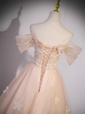 Vintage Ball Gown Off The Shoulder Tulle Long Prom Dress Formal Dresses HZ1022