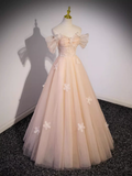 Vintage Ball Gown Off The Shoulder Tulle Long Prom Dress Formal Dresses HZ1022