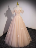 Vintage Ball Gown Off The Shoulder Tulle Long Prom Dress Formal Dresses HZ1022