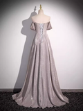 Pretty A line Square Neckline Sleeveless Long Evening Party Dress Pink Prom Dresses HZ1022