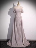 Pretty A line Square Neckline Sleeveless Long Evening Party Dress Pink Prom Dresses HZ1022