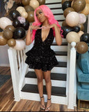 Simple 17th Birthday Dresses Sequin Birthday Outfits HZ1022