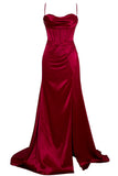 Simple Mermaid Floor Length Prom Dress With Slit HZ1022