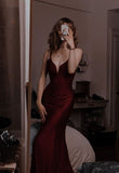 Modest Mermaid Burgundy Prom Dresses 22th Birthday Outfit HZ1022