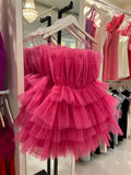 Cute 17th Birthday Dresses Pink Tulle Birthday Dress For Teens HZ1022