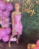 Princess 17th Birthday Dresses Pink Slit Birthday Dress For Teens HZ1022