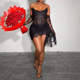 Elegant Sweetheart Mini 17th Birthday Dresses Black Birthday Outfit HZ1022