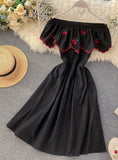 Cute A line cherry dress fashion girl dress HZ1022