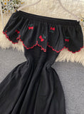 Cute A line cherry dress fashion girl dress HZ1022