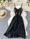 Cute A line embroidery dress girl dress HZ1022