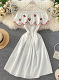 Cute A line cherry dress fashion girl dress HZ1022