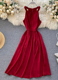 Simple A line sleeveless summer dress fashion dress HZ1022