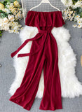 Stylish off shoulder jumpsuit women's jumpsuit HZ1022