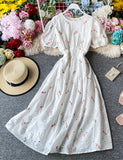 Cute loose white embroidery dress HZ1022