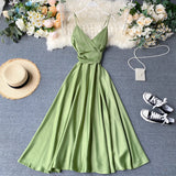 Chic long dress women's summer dress suspenders dress HZ1022