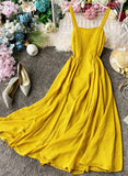Simple A line backless dress fashion girl dress HZ1022