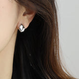 Simple niche design three-dimensional geometric origami earrings temperament earrings high-end earrings silver needles HZ1022