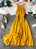 Red A line sleeveless summer dress fashion dress HZ1022