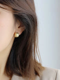 Frosted adzuki Doudou French niche earrings women's ins style high-end sense simple and versatile earrings temperament earrings HZ1022