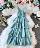 A line v neck backless dress women's dress HZ1022