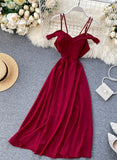 Simple A line off shoulder dress fashion dress HZ1022