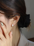 Frosted earrings women's sterling silver niche design high-end silver earrings temperament hypoallergenic earrings HZ1022
