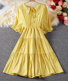 Cute A line dress short sleeve dress summer dress HZ1022