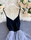 A line v neck tulle dress fashion dress HZ1022