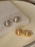 Gold Textured French Earrings Niche Design High-end Light Luxury Temperament Versatile Metal Earrings for Women HZ1022